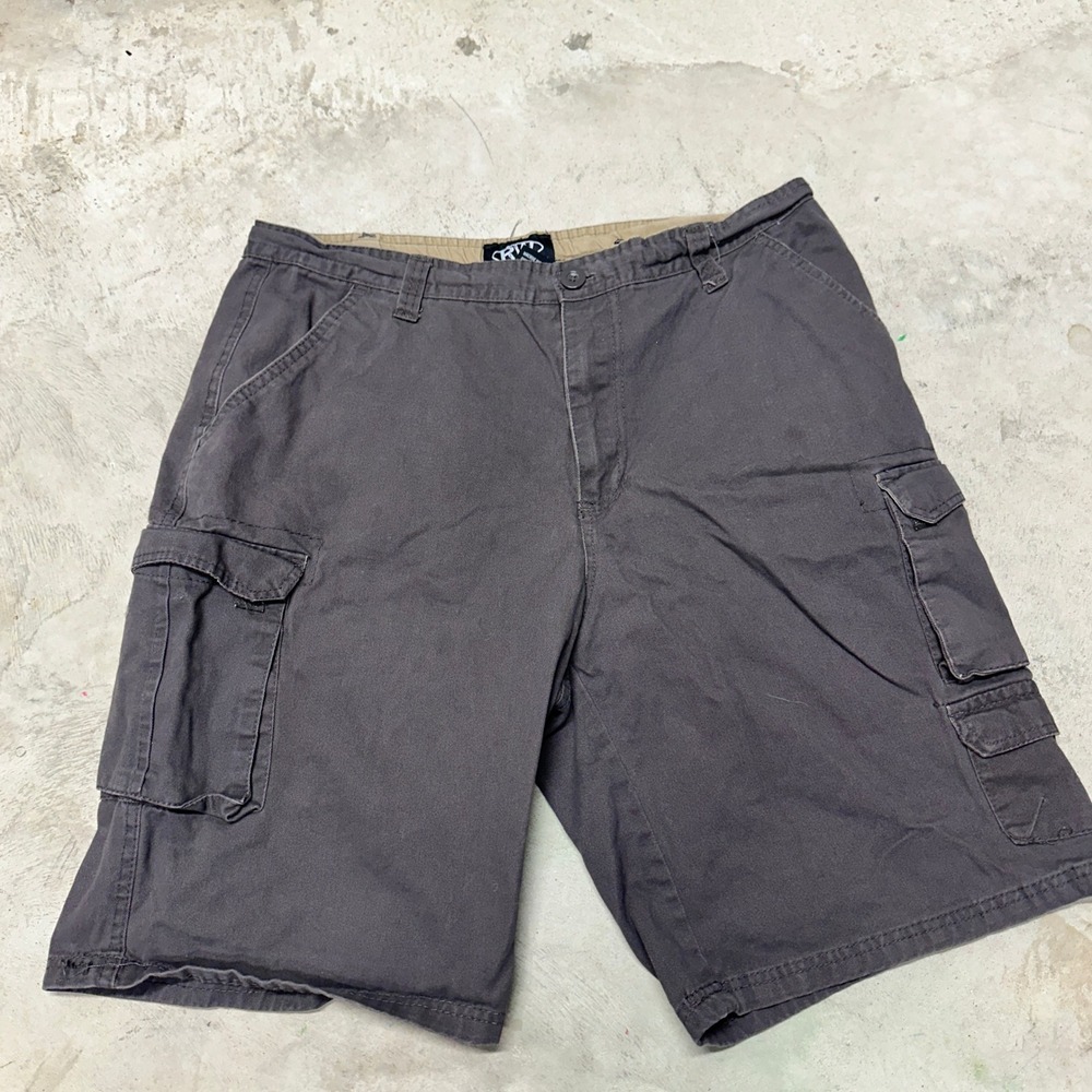 Rugged Wear Mens Cargo Shorts Size 36 Gray 100%‎ Cotton Outdoor Casual